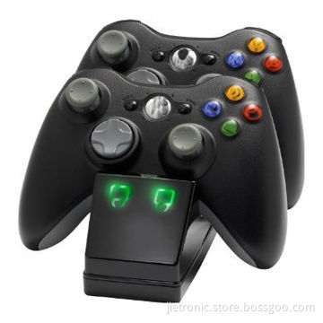 2 Pack for Xbox 360 Rechargeable Battery + Charging Station Black